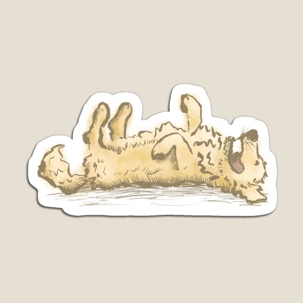 Aperçu de l'œuvre Golden Retriever Belly-up en couleur créée et vendue par Christine Philbrick.
