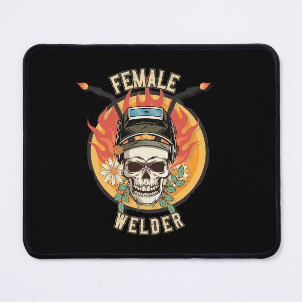 Item preview, Welders skull woman sarcastic floral retro quote  female welder  designed and sold by HomeCoquette.
