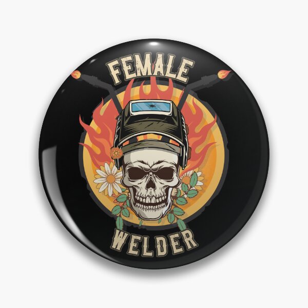 Item preview, Welders skull woman sarcastic floral retro quote  female welder  designed and sold by HomeCoquette.