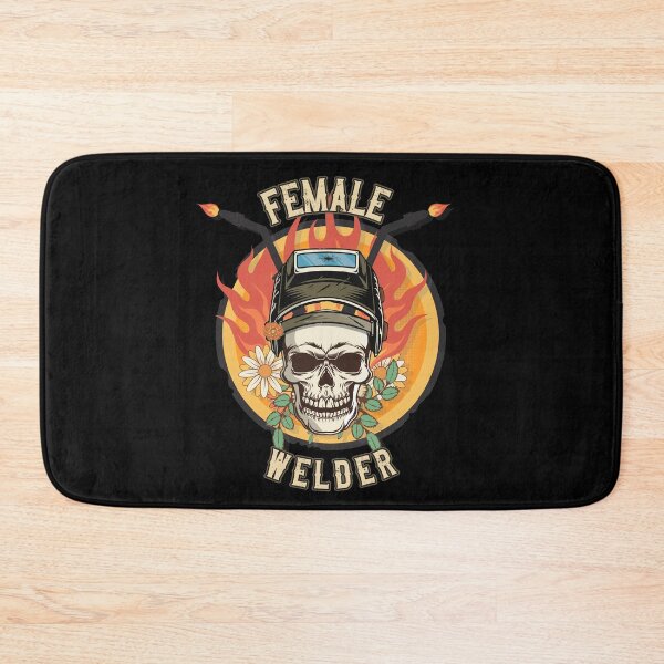 Item preview, Welders skull woman sarcastic floral retro quote  female welder  designed and sold by HomeCoquette.