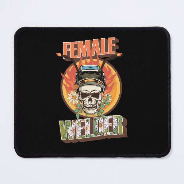 Item preview, Welders skull woman sarcastic floral retro female welder designed and sold by HomeCoquette.