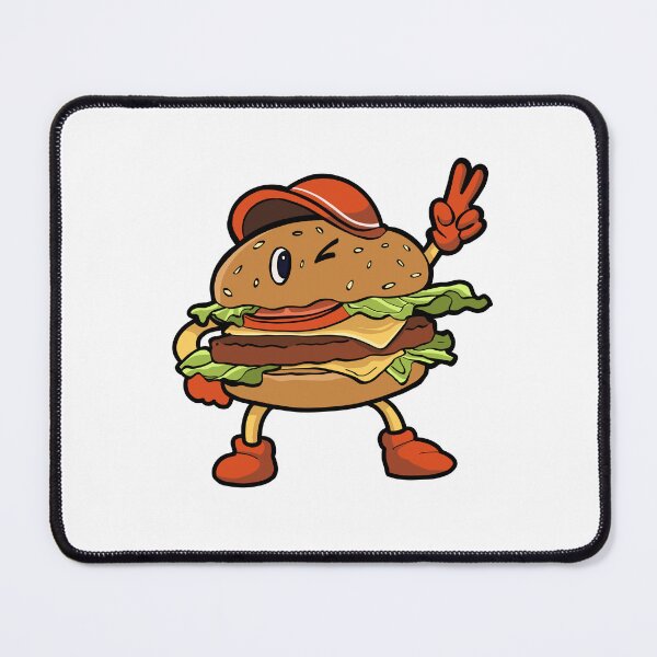 Item preview, hamburger boy happy character cartoon designed and sold by StairheadStore.