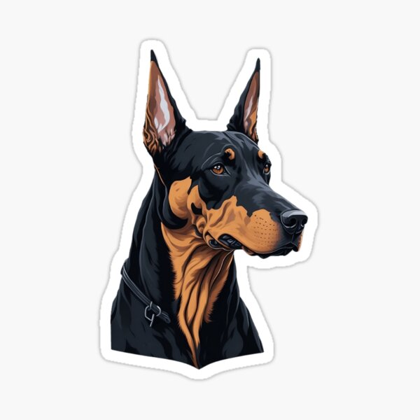 Stylized Doberman Head Sticker