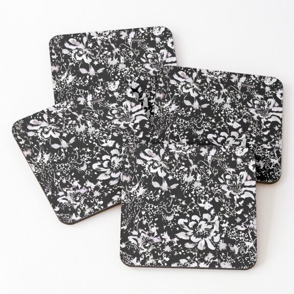 Item preview, Black and White Floral designed and sold by Poetic Patterns Studio.
