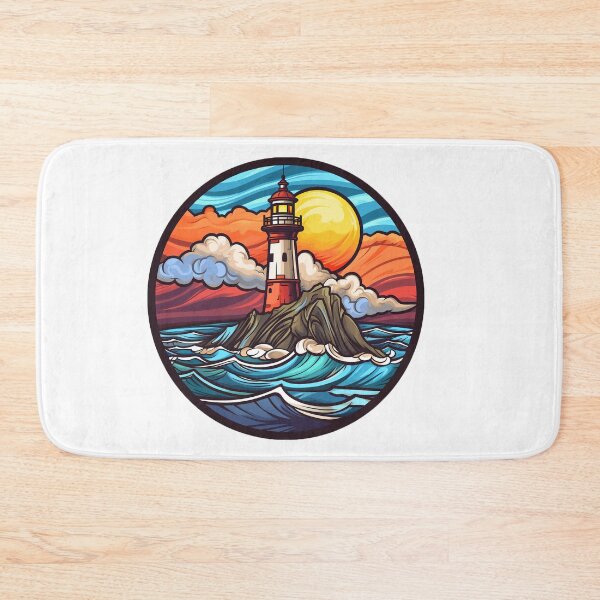 Item preview, a colorful lighthouse near ocean designed and sold by Picture-Art.