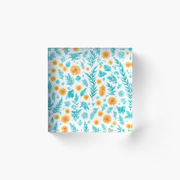 Item preview, Floral pattern. Turquoise flowers pattern. designed and sold by DO-artbyDeliaO.