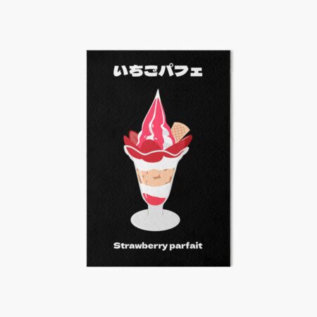 Strawberry parfait illustration with Japanese graphic  Art Board Print for  Sale by FieldScent