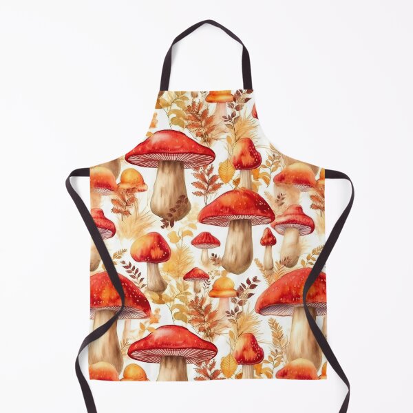 Item preview, Red Mushroom and Fall Leaves Pattern designed and sold by ETconnections.