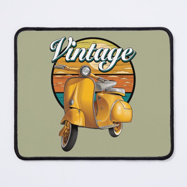 Item preview, Yellow scooter vintage style sunny and cloudy digital art designed and sold by SetthaSK.
