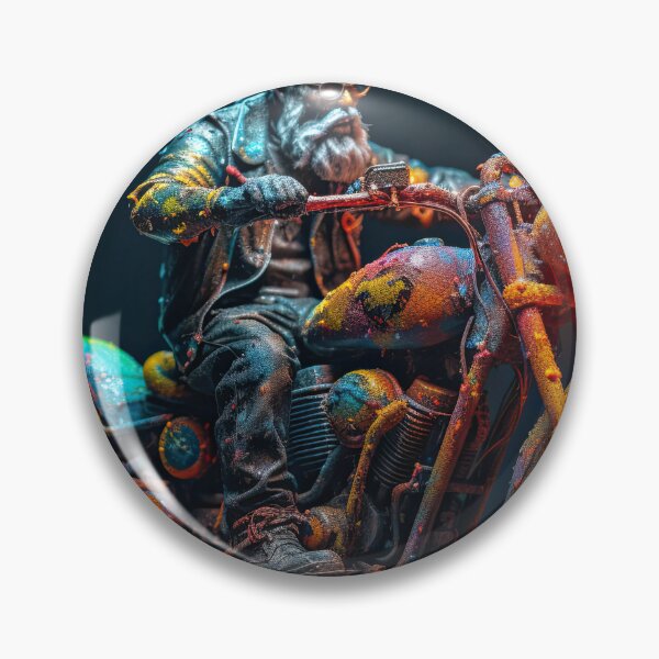 Item preview, Old Bad Ass Biker Hit With Yellow Paint designed and sold by Diego Re.