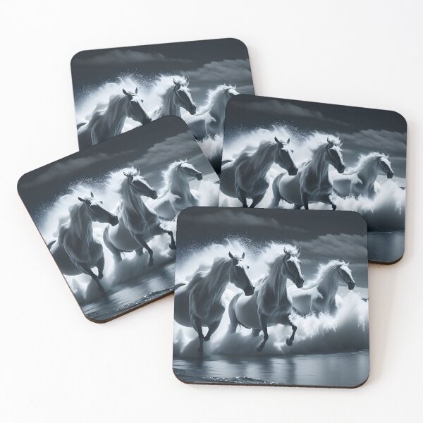 Item preview, Wild white horses designed and sold by Vibranta Studio.