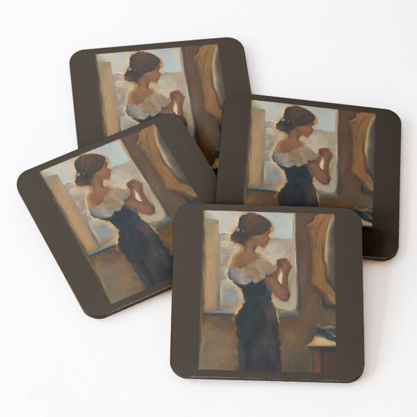Item preview, Woman by the window digital painting designed and sold by KajaLaurentArt.