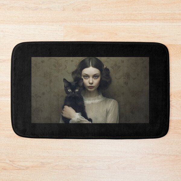 Item preview, Witchy Gothic Girl with Cat designed and sold by alicecats.