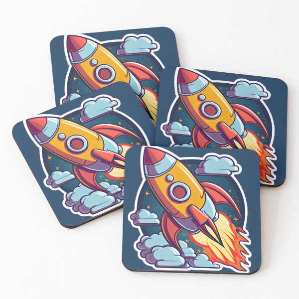 Item preview, a cartoon sticker of a rocket flying designed and sold by dillodnh34.