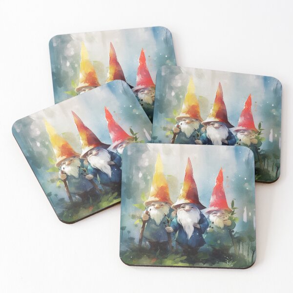 Item preview, Three gnomes walking through the forest - watercolor designed and sold by violetspace.
