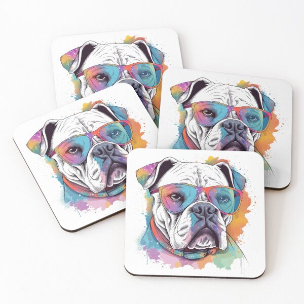 Item preview, White Boxer Dog Pop Art with Sunglasses 5 designed and sold by DiatomDesigns.