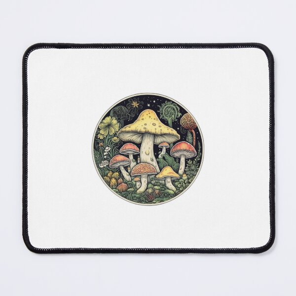 Item preview, Enchanted Mushrooms | White | Goblincore, Witchcore, Cottagecore, Fairy, Witchcraft, Magical, Retro, Vintage, Drawing, Aesthetic, Fungus, Fungi, Love, Shrooms, Toadstools designed and sold by FantasySoul.