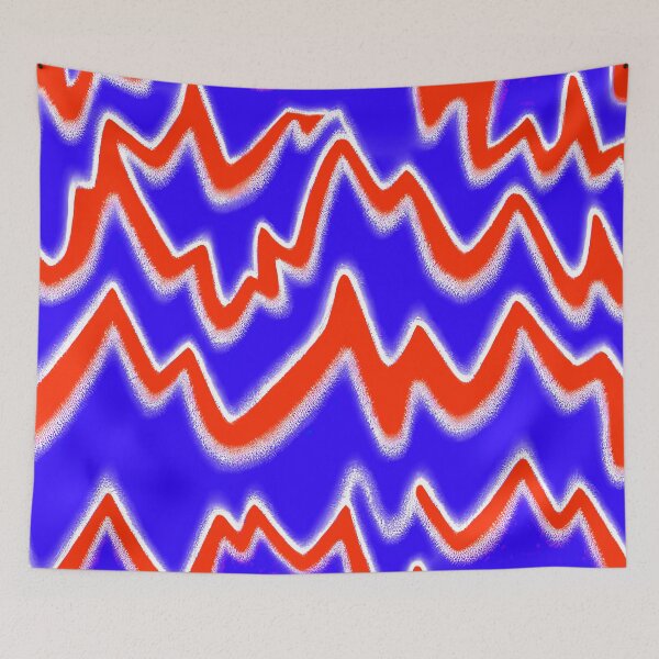 Item preview, #M674: Red White Frizz On Blue Groovy Move Pattern designed and sold by FarStarL33.