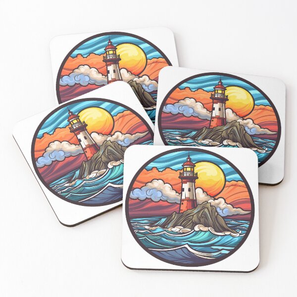 Item preview, a colorful lighthouse near ocean designed and sold by Picture-Art.