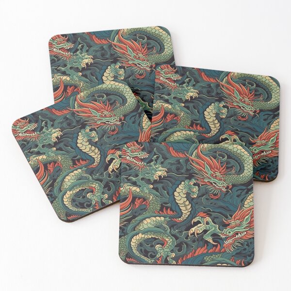 Item preview, Green Chinese Dragon Pattern designed and sold by ETconnections.
