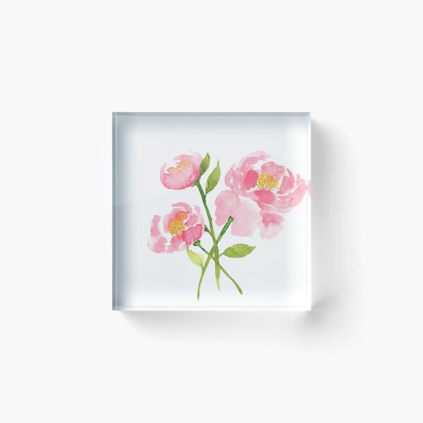 Item preview, Pale pink peonies watercolor flowers designed and sold by AnissaF.