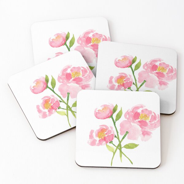 Item preview, Pale pink peonies watercolor flowers designed and sold by AnissaF.
