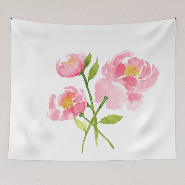 Item preview, Pale pink peonies watercolor flowers designed and sold by AnissaF.
