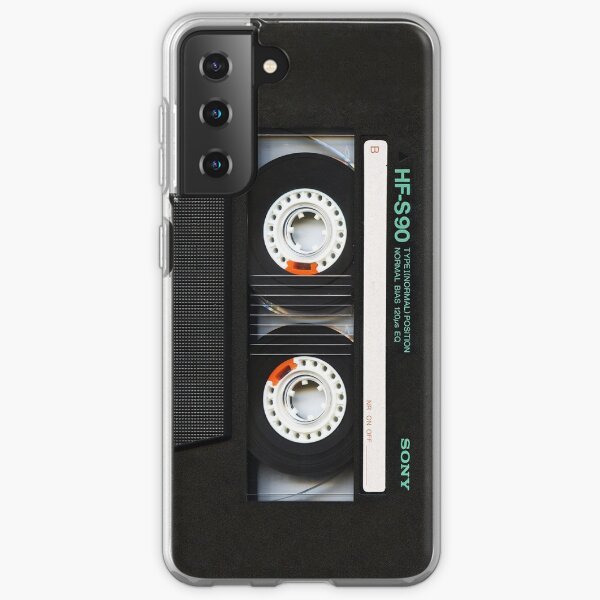 Cinta de cassette negra retro clásica Funda blanda para Samsung Galaxy