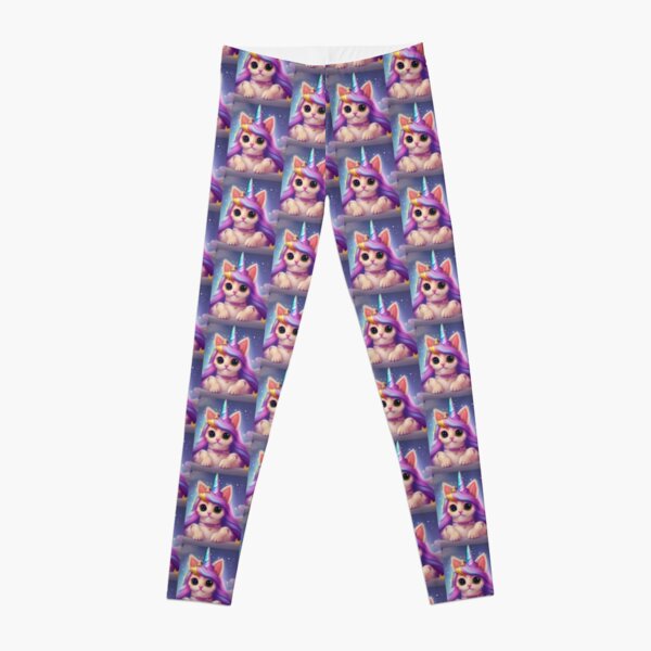 A Little Unicorny Leggings Fat Cat Lifestyle Unicorn Leggings Cute