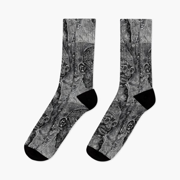 Item preview, Gandhi Floral B/W designed and sold by PlacidHinds.