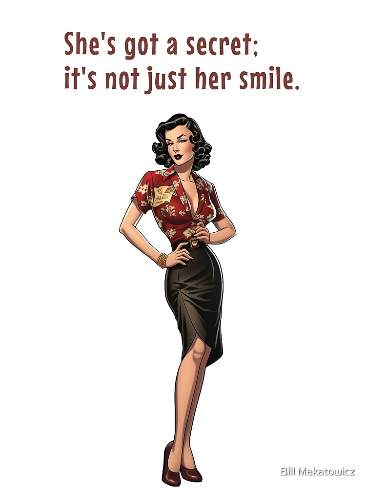 Disover Cool smirking Retro Woman from the 1950s Premium Matte Vertical Poster