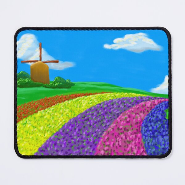 Item preview, Windmill and tulips landscape designed and sold by aditikkumar.