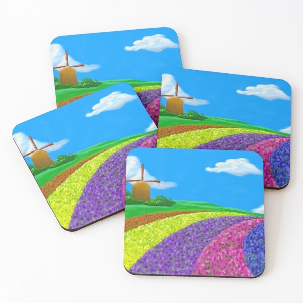 Item preview, Windmill and tulips landscape designed and sold by aditikkumar.