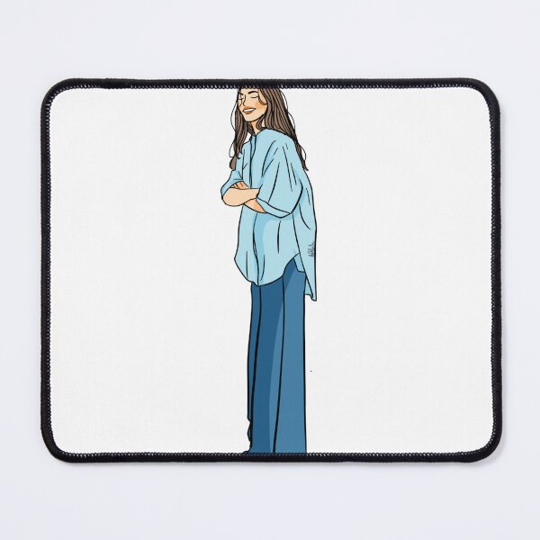 Item preview, Fashion illustration of a girl in blue shirt designed and sold by Hessah-HA.