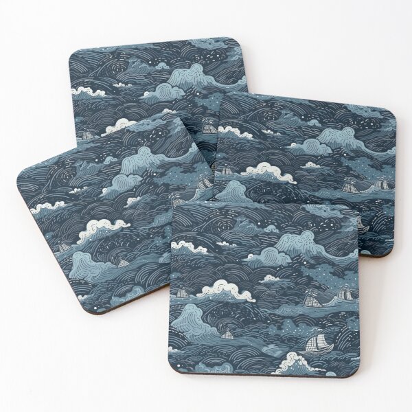 Item preview, A Stormy Ocean at Night Pattern designed and sold by StudioRedKoala.