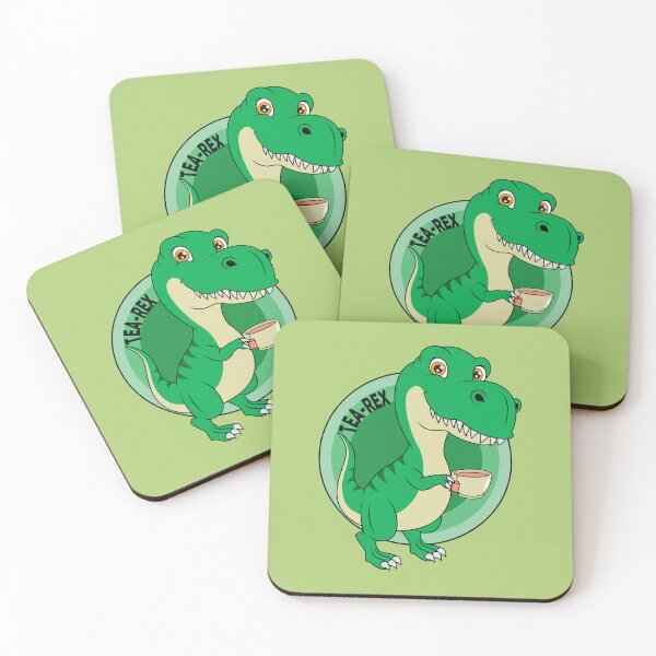 Item preview, Cute t rex drinking a cup of tea  designed and sold by Donutlovers.