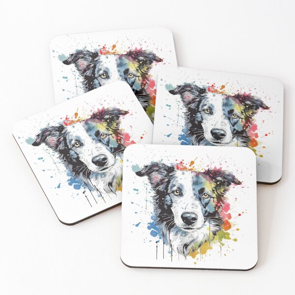 Item preview, Border Collie Canvas: Unique Mixed Media Art designed and sold by DooodleGod.
