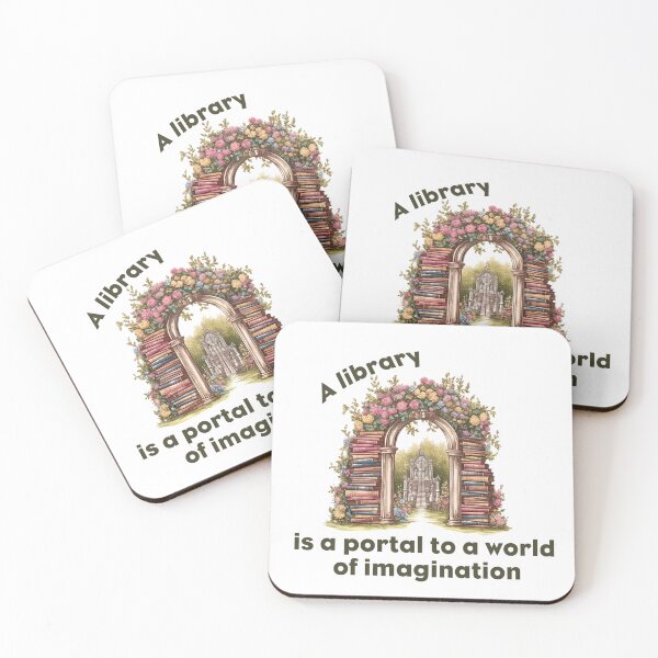 Item preview, A library is a portal to a world of imagination! designed and sold by pinkcraftfairy.