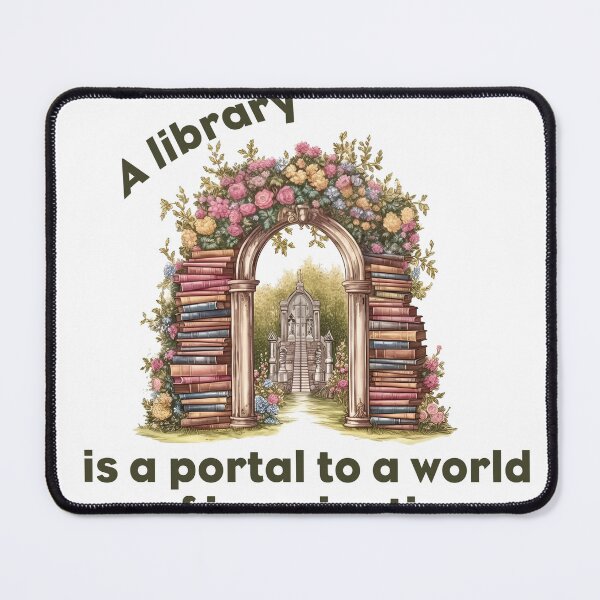 Item preview, A library is a portal to a world of imagination! designed and sold by pinkcraftfairy.