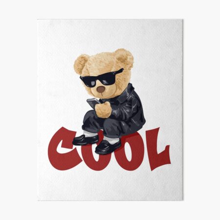 Cute greeting vintage teddy bear illustration Art Board Print for Sale by  knappidesign