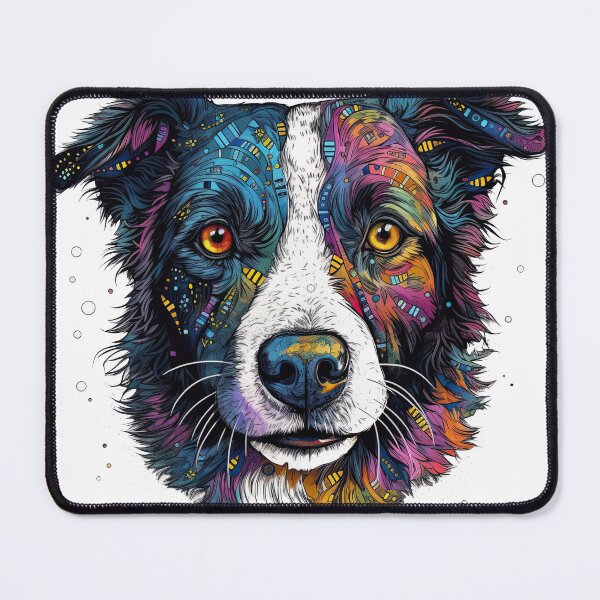 Item preview, Fuzzy Friend Border Collie Mixed Media Art designed and sold by DooodleGod.