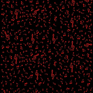 Artwork thumbnail, Red Music Notes Pattern by Deborah Camp