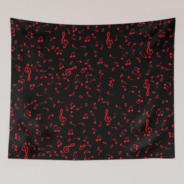 Item preview, Red Music Notes Pattern designed and sold by Deborah Camp.