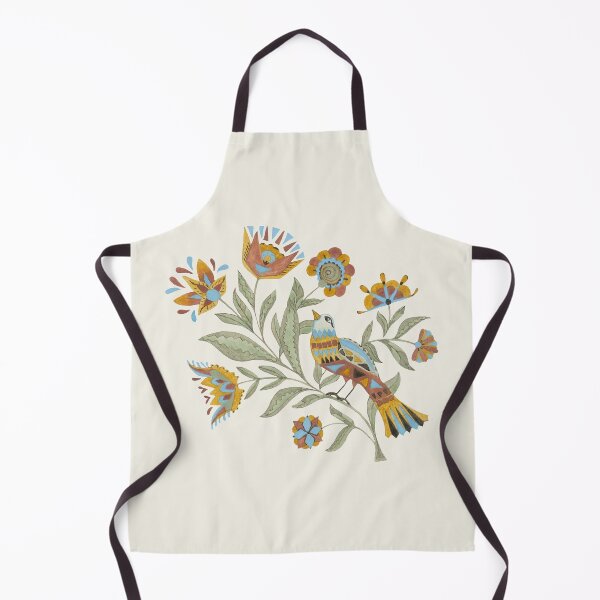 Item preview, Fraktur folk art painting bird flowers whimsical plant designed and sold by InkstoneArts.