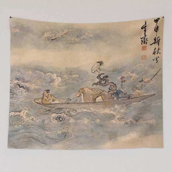 Item preview, Korean Painting Minhwa Play on a Boat designed and sold by tangerinemars.