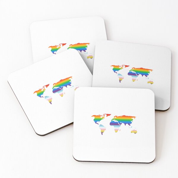 Item preview, Rainbow world map  inclusive progress pride flag colors designed and sold by Inspirationmotivation.