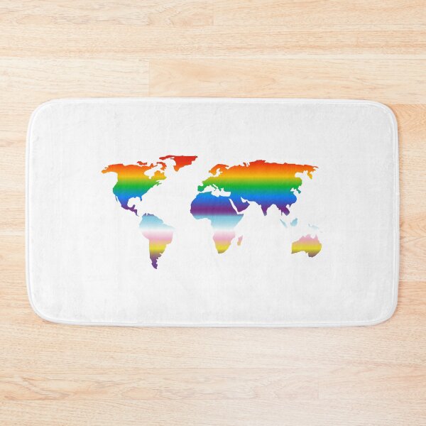 Item preview, Rainbow world map  inclusive progress pride flag colors designed and sold by Inspirationmotivation.