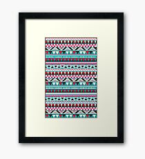 Retro Tribal Pattern Framed Print