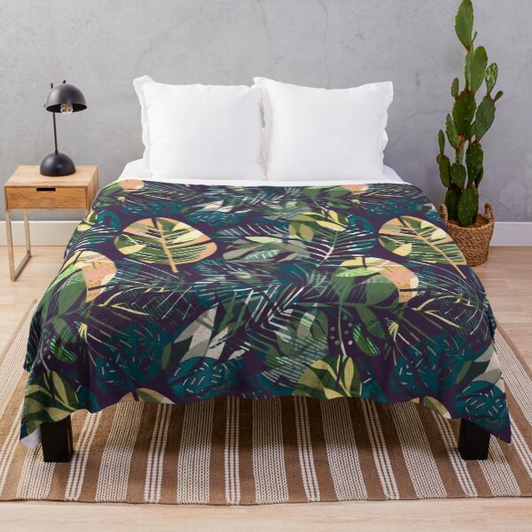 Item preview, Cannas and Tropical Leaves Pattern designed and sold by Monochrome-Dog.