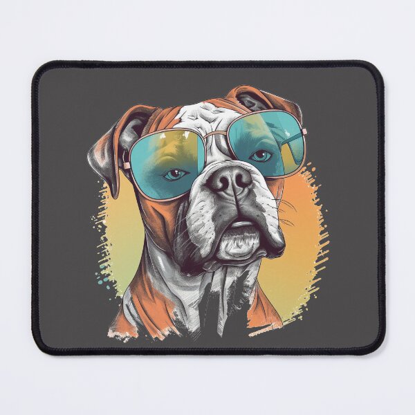 Item preview, White Boxer Dog Pop Art with Sunglasses 6 designed and sold by DiatomDesigns.